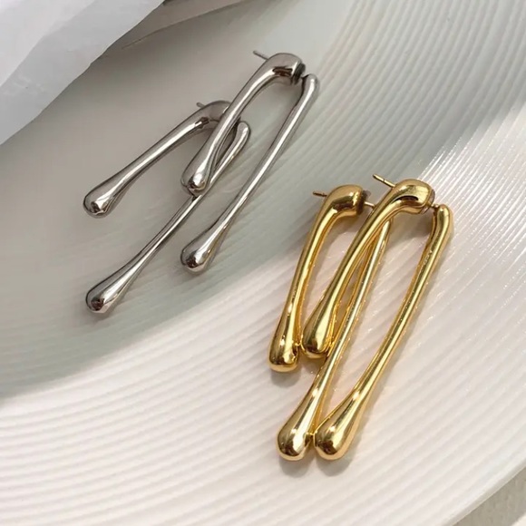 ⚜️𝟯𝟬%𝗢𝗙𝗙 𝗯𝘂𝗻𝗱𝗹𝗲𝘀 𝟯+⚜️ NEW Oozing Contemporary Jacket Earrings - Picture 3 of 15